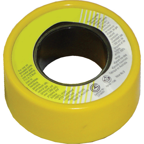 Ruban scellant pour filets au pas du gaz avec PTFE, 236" lo x 1/2" la, Jaune O-Max