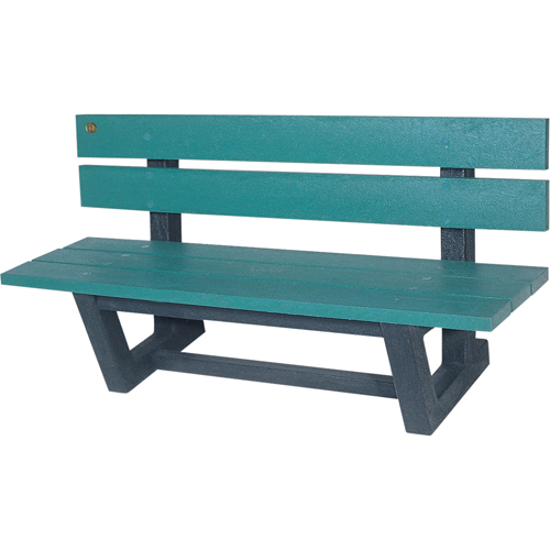 Bancs de parc d'ext&eacute;rieur, Plastique recycl&eacute;, 60" lo x 22-13/16" la x 29-13/16" h, Vert O-Max