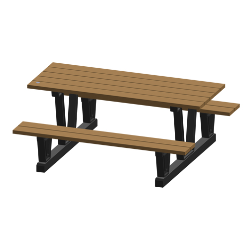 Tables de pique-nique d'ext&eacute;rieur en plastique recycl&eacute;, 72" lo x 60-5/16" la, S&eacute;quoia O-Max