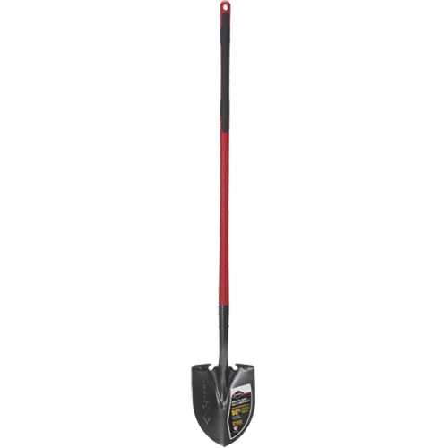 Pro Round Point Shovel, Tempered Steel Blade, Fibreglass, Straight Handle O-Max