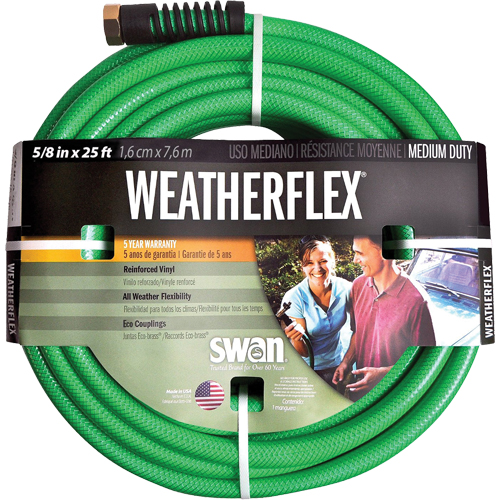 Weatherflex Medium Duty Garden Hoses, Vinyl, 5/8" dia. x 25' O-Max