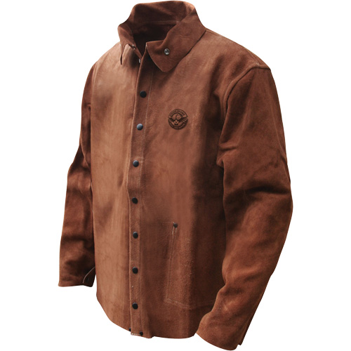 Gander Brand Split Cowhide Welding Jacket, Leather, Large, Brown O-Max