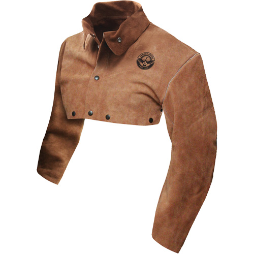 Plastron &agrave; manches en cuir de qualit&eacute; standard, T-Grand, Brun O-Max
