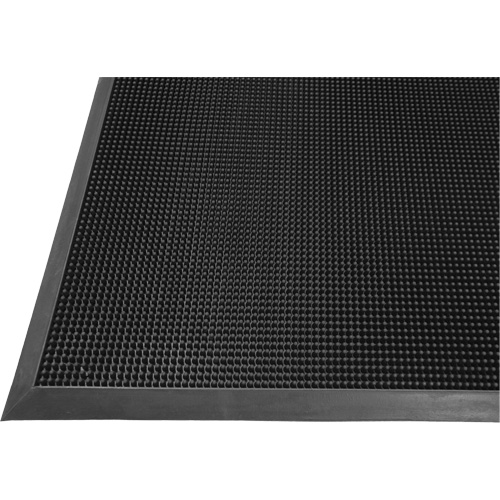 Gritstop Fingermat Matting, Rubber, Scraper Type, Textured Pattern, 2' x 2-2/3', Black O-Max