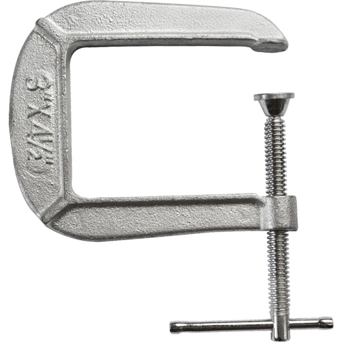 Light-Duty C-Clamp, 3" (76 mm) Capacity, 4-1/2" (114 mm) Throat Depth O-Max
