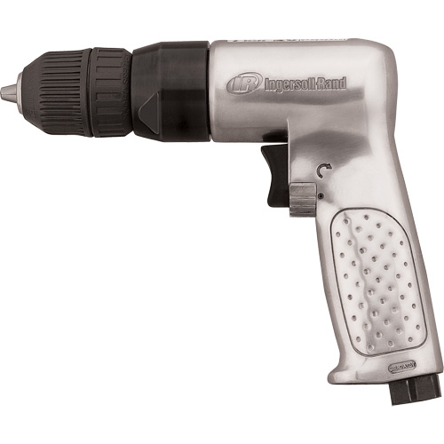 Perceuse pneumatique r&eacute;versible, 4 pi³/min, 1/4" NPTF, 93 dBA, 3/8" mandrin, Sans cl&eacute; O-Max
