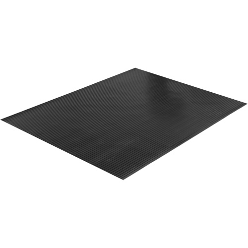 Wide Rib Matting, Runner, 4' x 75' x 1/8", Black O-Max