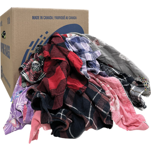 Wiper Rags, Flannel, 10 lbs. O-Max