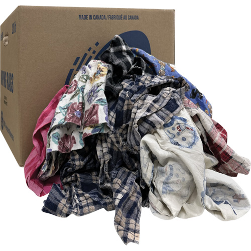 Select Wiper Rags, Flannel, Mix Colours, 20 lbs. O-Max