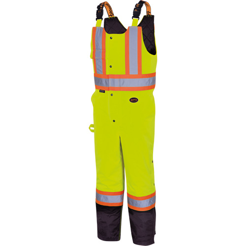 5041BB Waterproof Quilted Bib Pants, Polyester, Large, High Visibility Lime-Yellow O-Max