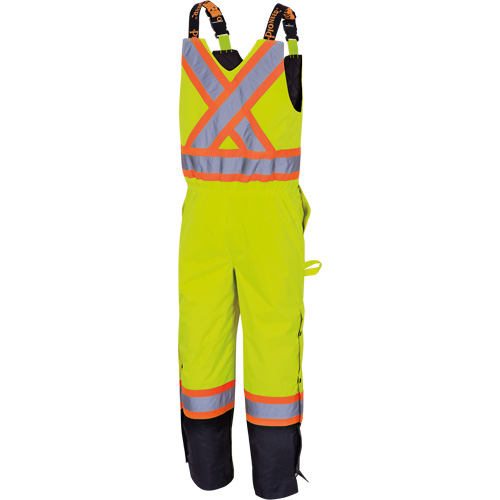 5041BB Waterproof Quilted Bib Pants, Polyester, Large, High Visibility Lime-Yellow O-Max