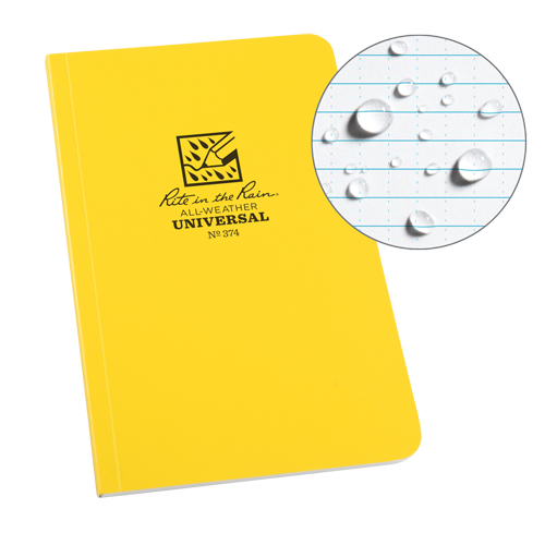 Field-Flex Bound Book, Soft Cover, Yellow, 128 Pages, 4-5/8" W x 7-1/4" L O-Max