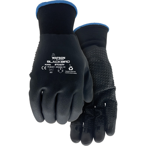 Gants enduits Stealth Blackbird, T-Grand, R&ecirc;vetement Nitrile micromousse, Calibre 15, Enveloppe en Polyester O-Max