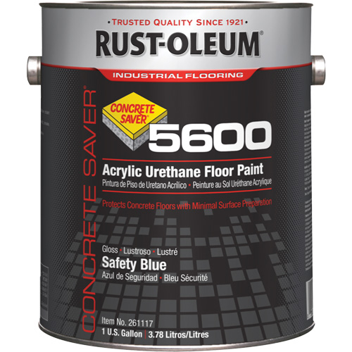 Concrete Saver 5600 System Acrylic Floor Paint, 1 gal., Water-Based, Gloss, Blue O-Max