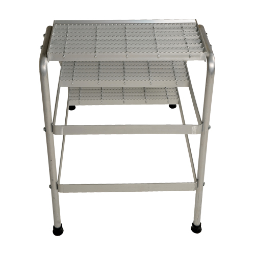 Aluminum Step Stand, 3 Steps, 34-9/16" x 22-13/16" x 30" High O-Max