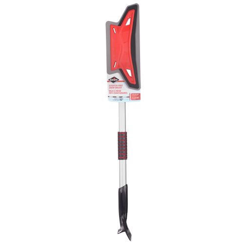 Balai &agrave; neige anti&eacute;gratignures, T&eacute;lescopique, lame Mousse de CAV/E, 52" Longueur, Rouge O-Max