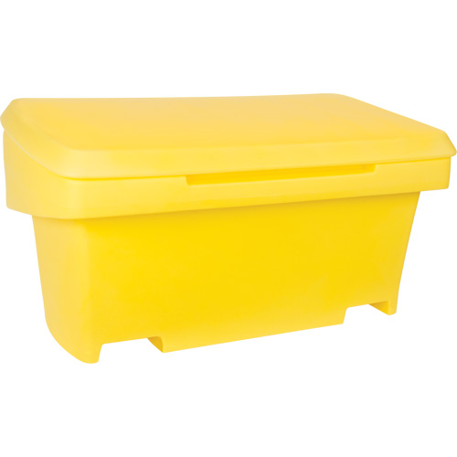 Contenant de rangement robuste pour l'ext&eacute;rieure pour sel et sable, 24" x 48" x 24", 10 pi³, Jaune O-Max