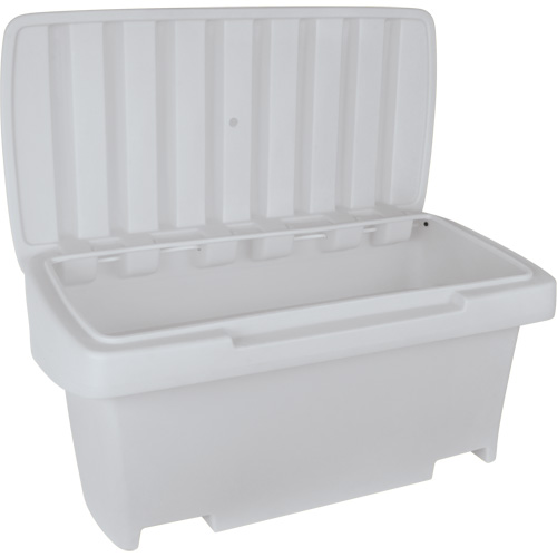 Heavy-Duty Outdoor Salt and Sand Storage Container, 24" x 48" x 24", 10 cu. Ft., Grey O-Max