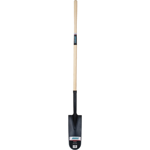 Pelle &agrave; drain robuste, Acier au carbone, Lame 16" x 6", 45" lo, Manche Droit O-Max
