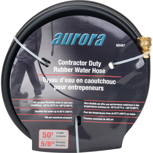 Contractor Duty Rubber Hose, Rubber, 5/8" dia. x 50' O-Max