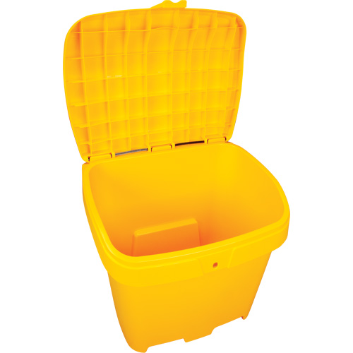 Salt & Sand Storage Bins, With Hasp, 21" x 27" x 26", 4.24 cu. ft., Yellow O-Max