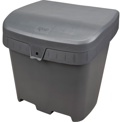Salt & Sand Storage Bins, With Hasp, 21" x 27" x 26", 4.24 cu. ft., Grey O-Max