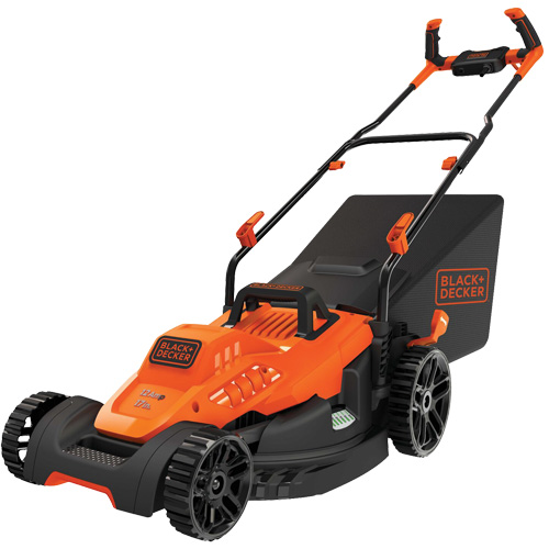 Lawn Mower with Comfort Grip Handle, Push Walk-Behind, Electric, 17" Cutting Width O-Max
