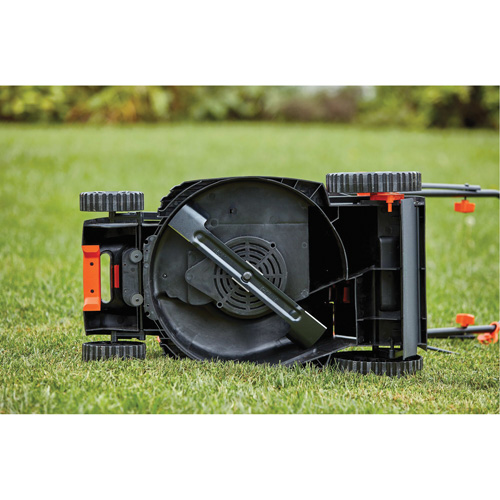Lawn Mower with Comfort Grip Handle, Push Walk-Behind, Electric, 17" Cutting Width O-Max