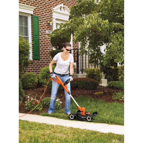 3-in-1 Compact Mower, Push Walk-Behind, Electric, 12" Cutting Width O-Max