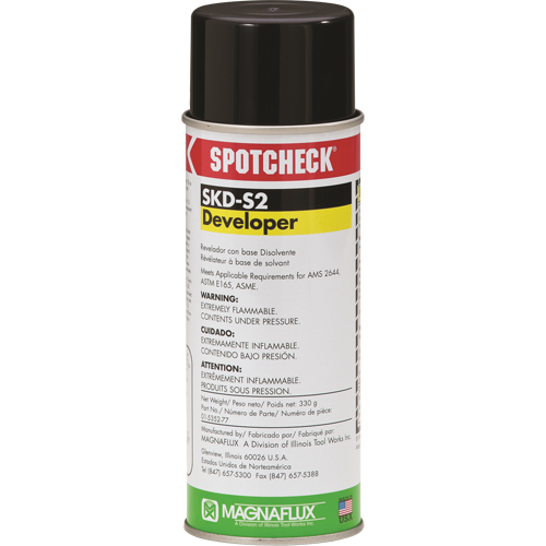 R&eacute;v&eacute;lateur &agrave; base de solvant Spotcheck SKD-S2, Canette a&eacute;rosol O-Max