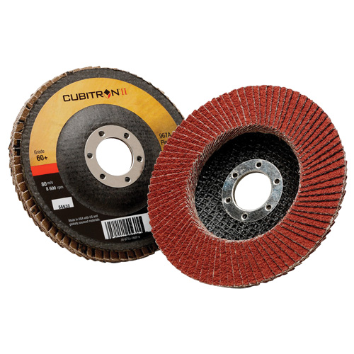 Cubitron II Flap Disc 967A, 5" x 7/8", Type 29, 40+ Grit, Ceramic O-Max
