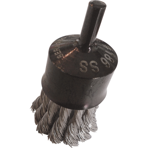 Brosses mont&eacute;es &agrave; fils nou&eacute;s, 1" dia., dia. Des fils 0,014", Tige 1/4" O-Max