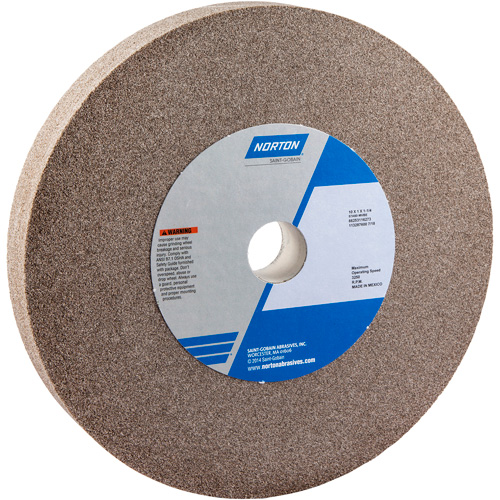 Bench Grinding Wheel, 10" x 1", 1-1/4" Arbor, 1, Aluminum Oxide O-Max