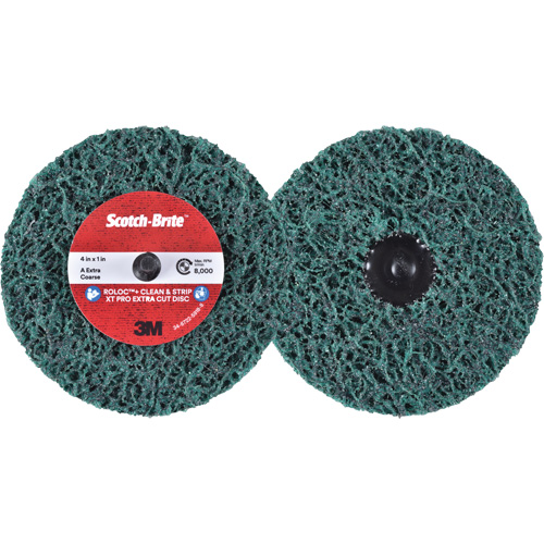 Scotch-Brite Roloc+ Clean & Strip XT Pro Extra Cut Disc, 4" Dia., Extra Coarse Grit, Aluminum Oxide O-Max