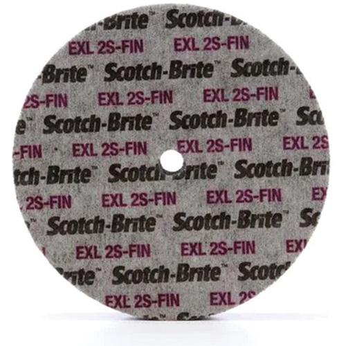 Scotch-Brite EXL Unitized Wheel, 6" x 1/4", 1/4" Arbor, Fine Grit, Silicon Carbide O-Max