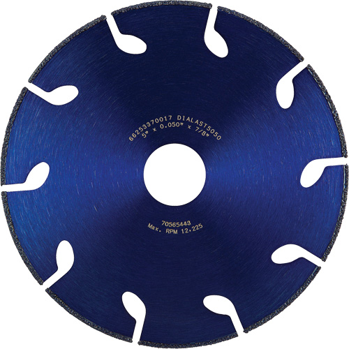 Dialast RightCut Cut-Off Wheel, 5" x 0.05", 7/8" Arbor, Type 01/41, Diamond, 12225 RPM O-Max