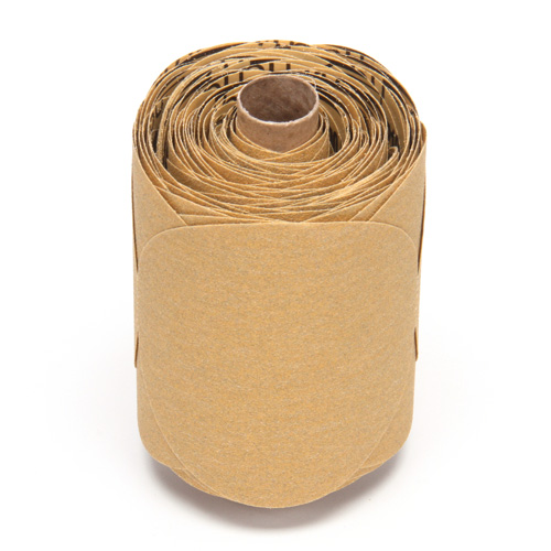 Stikit Gold Paper Disc Roll, 5" Dia., P220 Grit, Aluminum Oxide O-Max