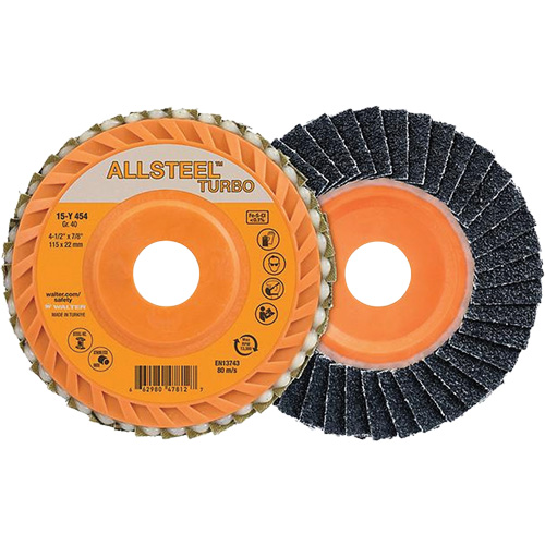 Disque &agrave; lamelles Turbo ALLSTEEL, 4-1/2" x 7/8", Grain 60, Alumine de zirconium O-Max