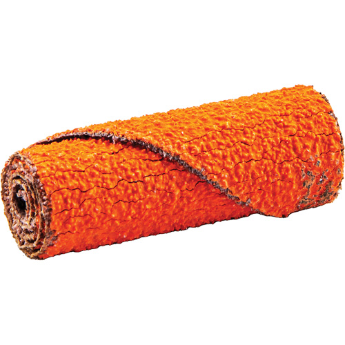 Cartouche de ruban abrasif en rouleau, 60 Grain, 1/2" dia., C&eacute;ramique d'alumine, 1-1/2" lo, 1/8" Dimension de l'arbre O-Max