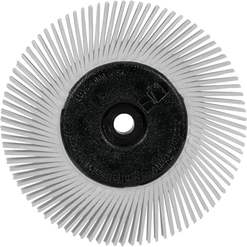 Brosse radiale en soies de pr&eacute;cision type A PN-RB avec adaptateur Scotch-Brite , C&eacute;ramique, Grain 120+, 6" dia. O-Max