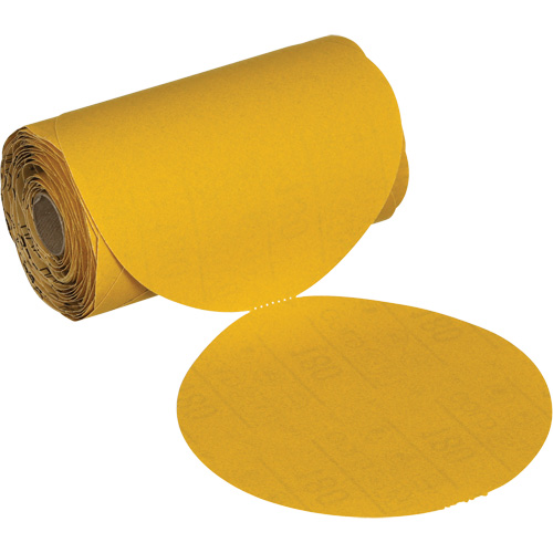 Rouleau de disques abrasifs sans trou Stikit, 6" dia., Grain 220, Oxyde d'aluminium O-Max