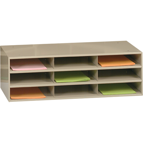 Data Organizers, Stationary, 9 Slots, Steel, 33-3/4" W x 11-5/8" D x 10-3/4" H O-Max