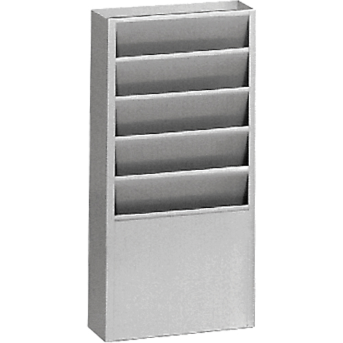 Literature Storage Racks, Stationary, 5 Slots, Steel, 9-3/4" W x 4-1/8" D x 21" H O-Max