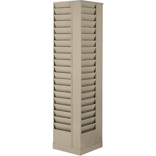 Literature Storage Racks, Rotating, 23 Slots, Steel, 14-1/8" W x 14-1/8" D x 66" H O-Max