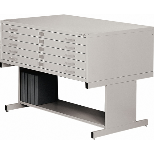 Steel Plan Files, 5 Drawers, 40-3/8" W x 29-3/8" D x 16-1/2" H O-Max