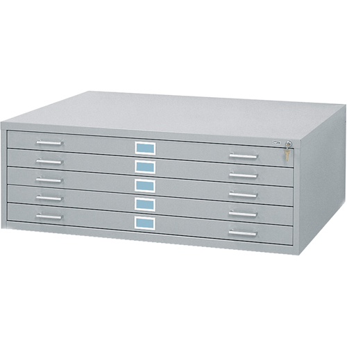 Steel Plan Files, 5 Drawers, 46-3/8" W x 35-3/8" D x 16-1/2" H O-Max