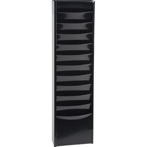 Literature Storage Racks, Stationary, 11 Slots, Steel, 9-3/4" W x 4-1/8" D x 36" H O-Max