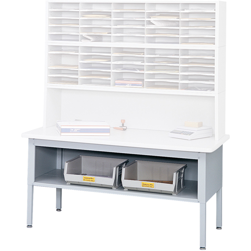Mobilier E-Z Sort pour la salle du courrier- Tables de tri avec tablette-Dessus de table, 60" la x 28" p x 36" h, Stratifi&eacute; O-Max