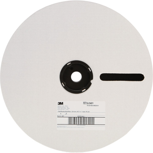 Attache r&eacute;sistant aux plastifiants, Boucle, 50 vg x 1", Adh&eacute;sif, Noir O-Max