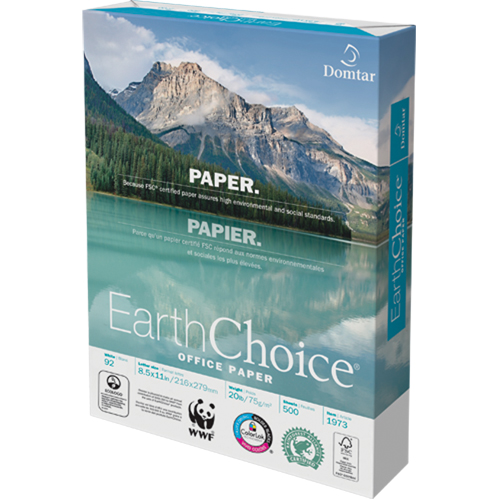EarthChoice&reg; Office Paper, FSC, 8-1/2" x 11", 20 lbs., White O-Max
